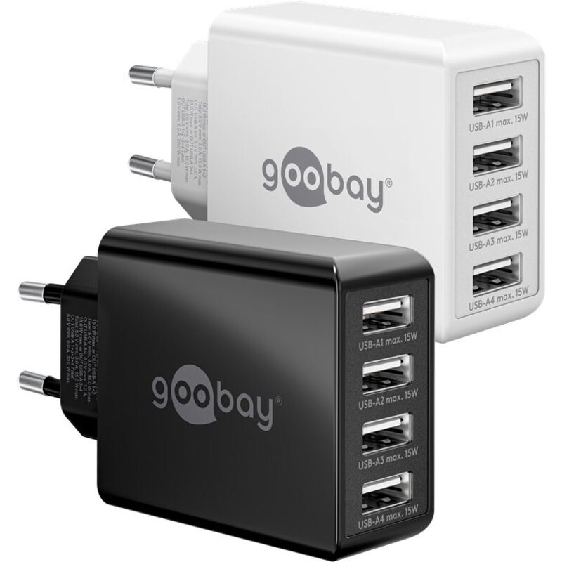 Goobay - Chargeur Multiport usb-a (30 w) blanc, 4x ports usb-a. Version couleur Blanc Goobay - Chargeur Multiport usb-a (30 w) blanc, 4x ports usb-a. Version couleur Blanc