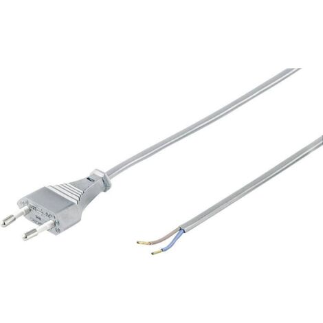 goobay Wentronic cordon d'alimentation (fiche Euro à extrémités dénudées) 1,5 m gris (Import Allemagne) (51346)