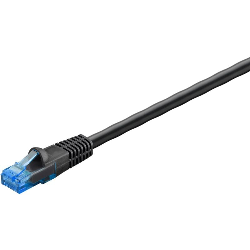 Goobay - cat 6A/6A Câble Patch Extérieur, u/utp, noir, conducteur en cuivre (cu), double gaine extérieure (pe). Longueur de câble 30 m