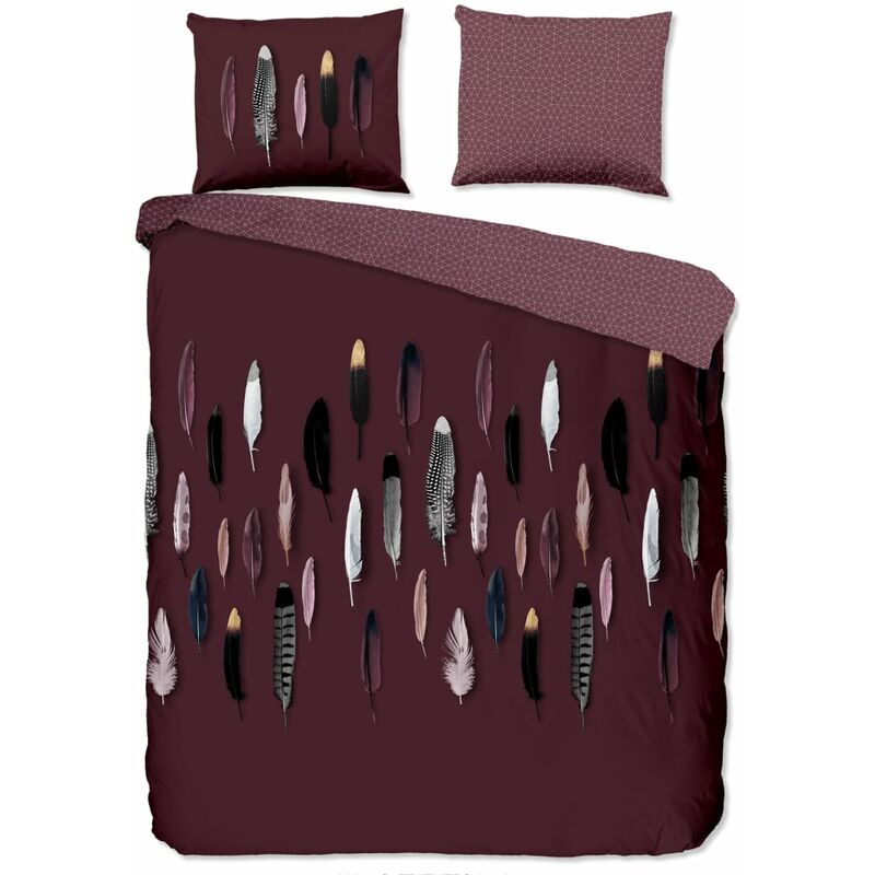 

Funda de edredón FEATHERS 155x220 cm burdeos - Antracita - Good Morning
