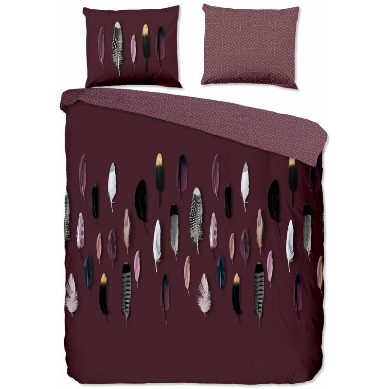 

Funda de edredón FEATHERS 240x200/220 cm burdeos - Crema - Good Morning