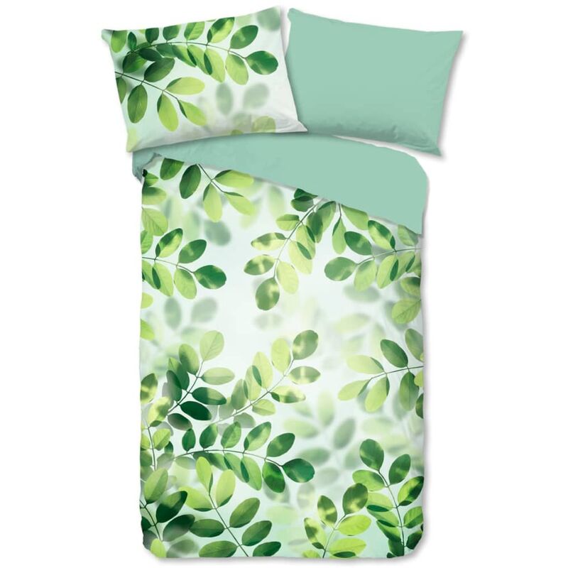

Funda de edredón SUNNY LEAVES 155x220 cm verde - Verde - Good Morning