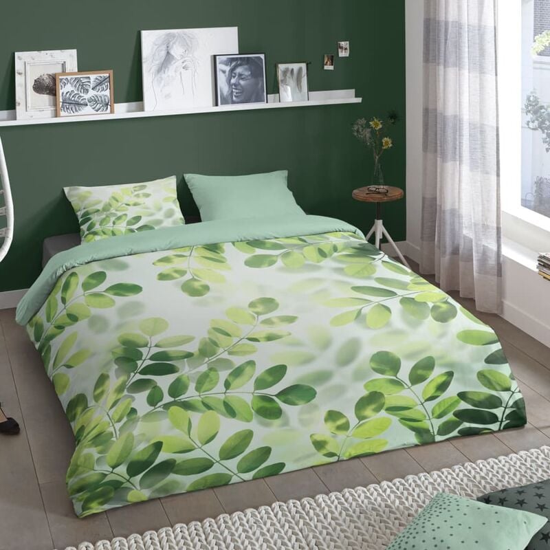 

Funda de edredón SUNNY LEAVES 240x200/220 cm verde - Verde - Good Morning