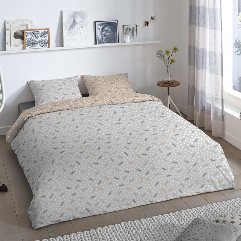 

Good Morning Funda de edredón BERT 140x200/220 cm gris - Gris