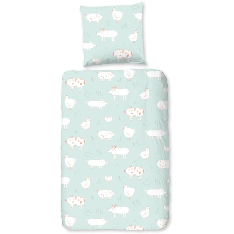 

Funda de edredón infantil PETTING Z verde menta 135x200 cm - Crema - Good Morning