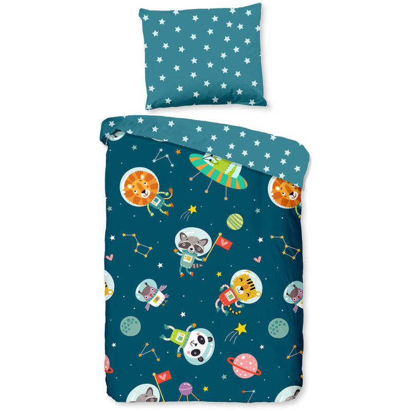

Funda de edredón infantil SPACY 100x135 cm azul petróleo - Azul - Good Morning