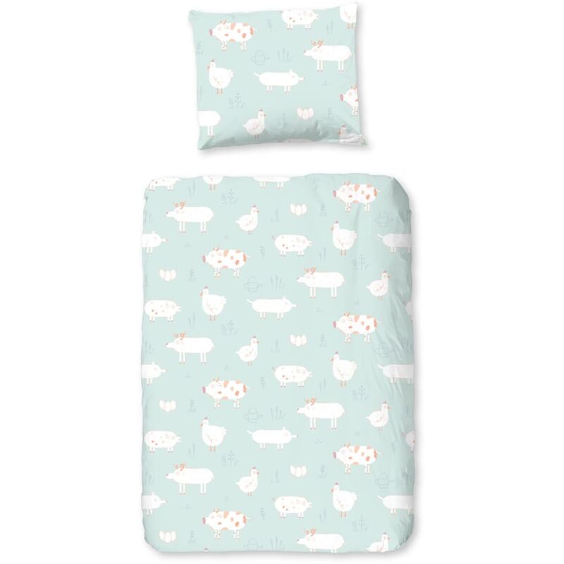 

Funda de edredón PETTING Z verde menta 140x200/220 cm - Azul - Good Morning