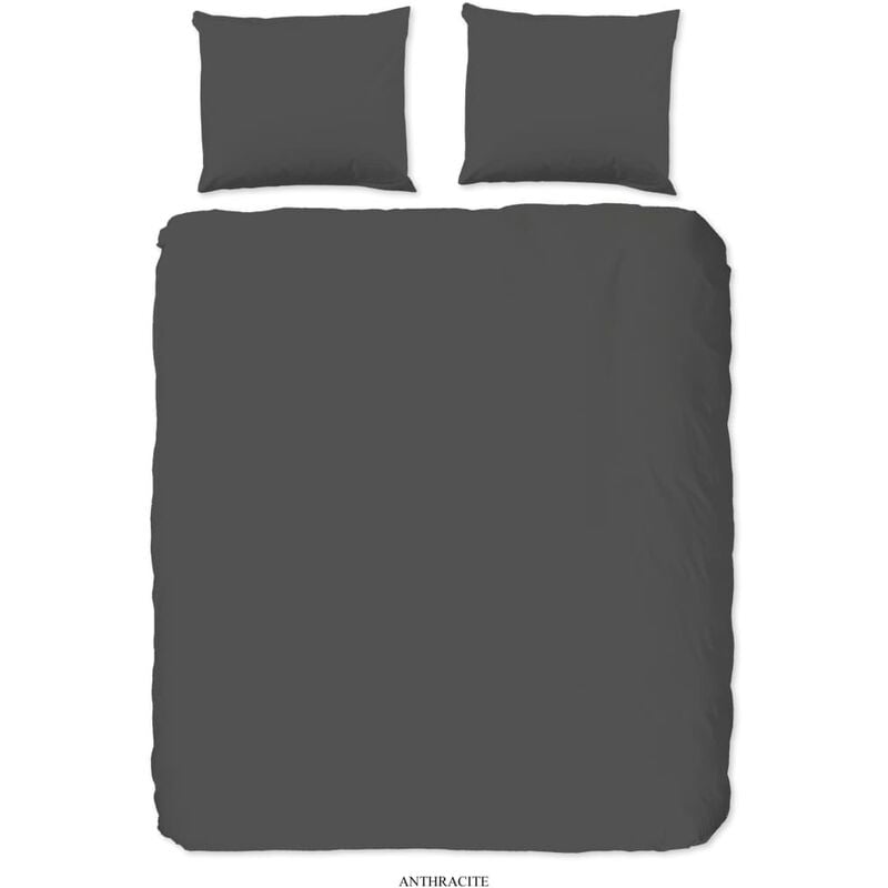 

Funda de edredón Uni gris antracita 200x200/220 cm - Gris - Good Morning