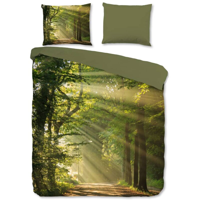 

Funda de edredón WOODS 140x200/220 cm verde - Verde - Good Morning