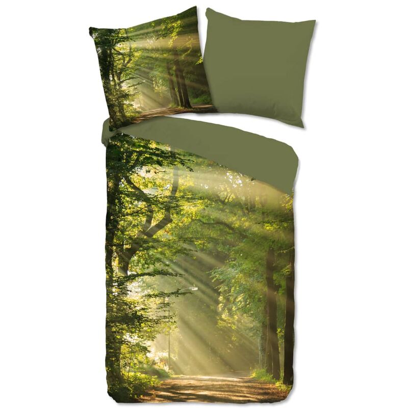 

Funda de edredón WOODS 155x220 cm verde - Verde - Good Morning
