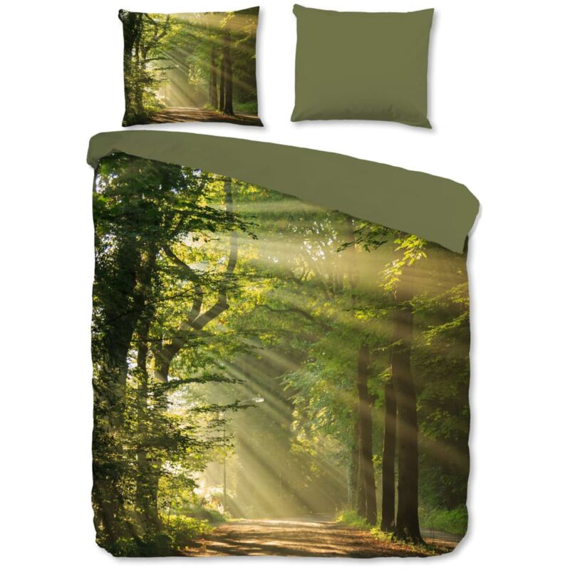 

Funda de edredón WOODS 240x200/220 cm verde - Verde - Good Morning