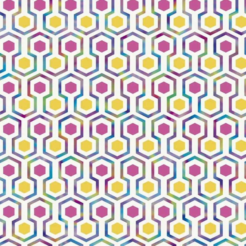 

Papel de pared Hexagon Pattern rosa y amarillo - Good Vibes