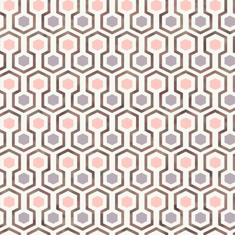 

Papel de pared Hexagon Pattern rosa y morado - Good Vibes