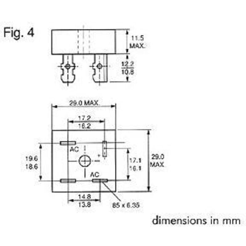 Velleman - pont de redressement 100V-25A (KBPC2501) PB10