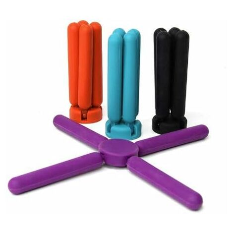 Goodchancemuk Silicone Foldable Coasters Set of 4 Cross Shape Heat Insulation Cups Pots Plates Plates