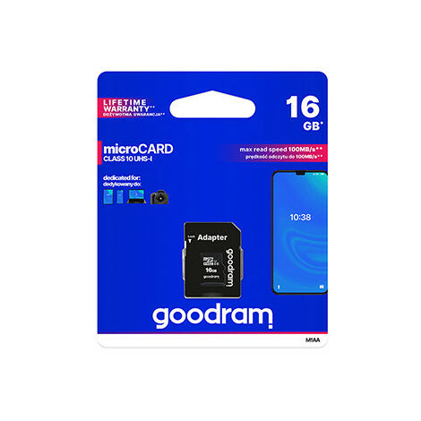 GOODRAM GoodRam Micro SD C10 Carte mémoire Micro SDHC de 16 Go (M1AA-0160R11)