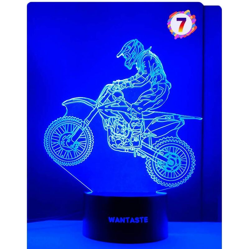 

Goodrich Motocross Lámpara 3D Regalos para habitación de niño y niña, Dirt Bike Decoración Juguetes Luz de noche Regalos de noche para niños Bebé, 7