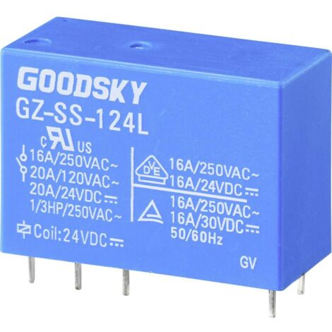 GoodSky GZ-SS-124L Relè per PCB 24 V/DC 20 A 1 scambio 1 pz. Tubo