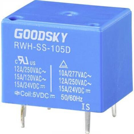 GoodSky RWH-SS-105D Relais pour circuits imprimés 5 V/DC 15 A 1 inverseur (RT) 1 pc(s) Tray Y143682