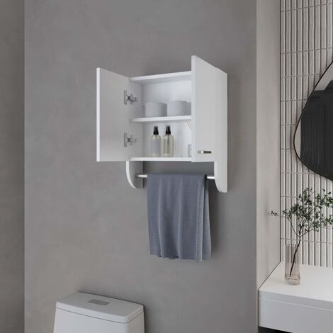 Goodyear armoire de toilette en mélamine avec porte-serviettes