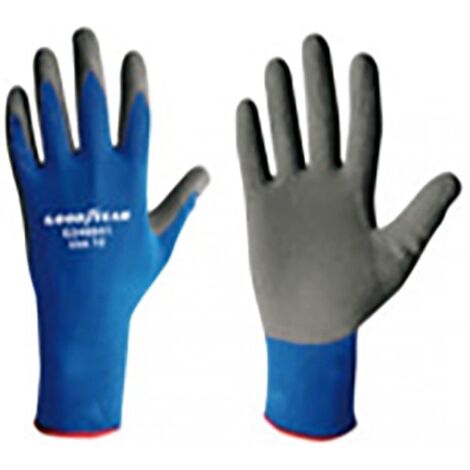 Goodyear Guanti in nylon e schiuma di lattice taglia 10 colore blu/nero, guanti da lavoro