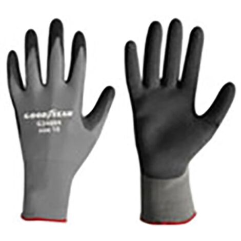 Goodyear Guanti in nylon e schiuma di lattice taglia 9 colore nero/grigio, guanti da lavoro