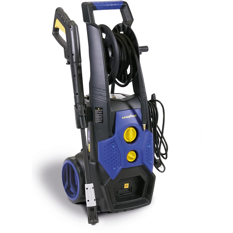 

Hidrolimpiadora alta presión 2200W para coche y hogar. Electrica con cable, caudal máximo 450 l/h. Presion maxima 120 bares. Con enrolladora de