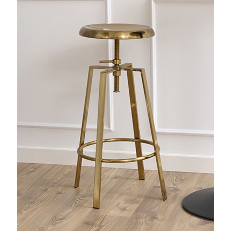 AC Design Barhocker "Goose 41 x 87 cm" Barhocker ohne Rückenlehne aus gold-gebürstetem Stahl