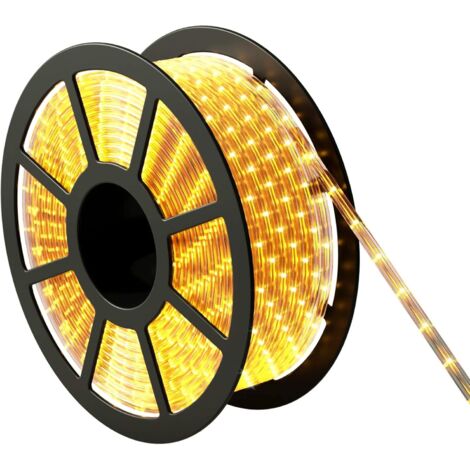 GOPLUS 10 Metri Luci Striscia 360 LED Luci Natalizie Funziona a Corrente Colore a scelta(Bianco caldo, Bianco freddo e Colorato) 18,5W (Bianco Caldo)