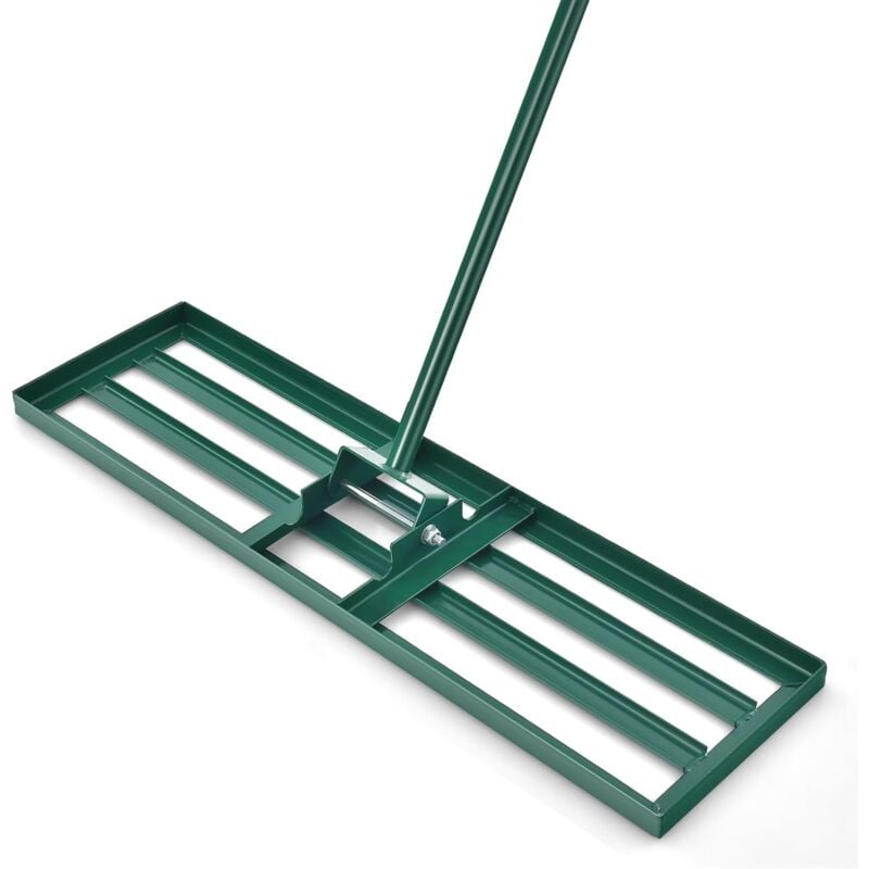 Goplus - Râteau de Nivellement de Pelouse 106x25cm avec Manche 170cm-Râteau en Métal/Poignée en pvc Antidérapante pour Jardin/Cour