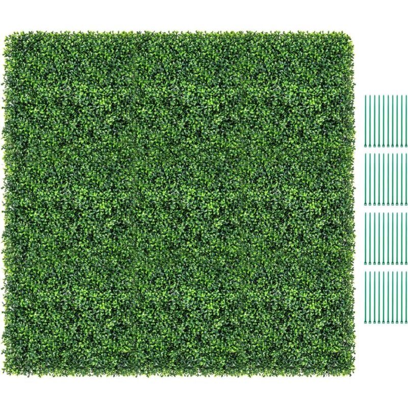 Goplus - 12 Panneaux de Haie en Buis Artificiel, Panneaux Muraux de Buis Artificiel de 50x50 cm, Décoration Murale, Toile de Fond de Verdure, pour