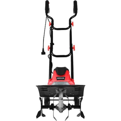 GOPLUS 1200W Motobineuse ?lectrique, Motoculteur Puissante avec Interrupteur �� Double s��curit��, Profondeur de Travail avec Roue pour Jardinage et Cultivateur (1200W 4 Lames)