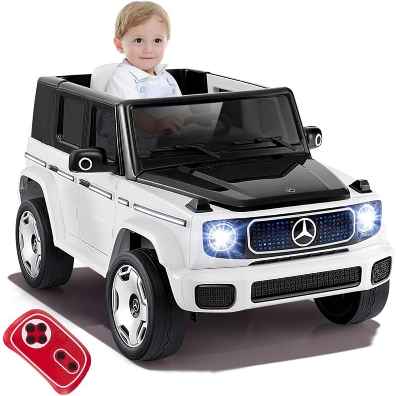 12V Voiture Electrique Enfants Mercedes-Benz, 4x4 Electrique Eenfants avec Télécomman de Effets Sonores Lumineux led & Klaxon, Portes Verrouillables,