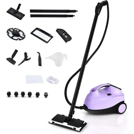 GOPLUS 2000W Nettoyeur Vapeur Electrique, Pression 4 Bar, Volume de Vapeur Reglable, 1,5L, Temps de Chauffe 5-6Min, avec Verrouillage Enfant, pour Canape, Tapis, Vitre, Sol (Violet)
