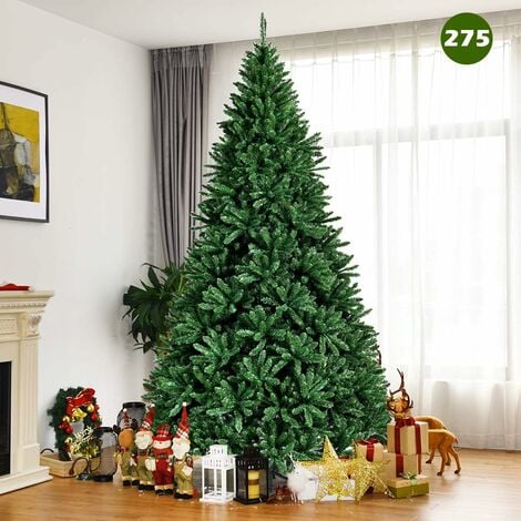 GOPLUS 275cm Künstlicher Weihnachtsbaum, Tannenbaum mit Metallstaender, Christbaum Schnelle Montage, Kunsttanne, Wiederverwendbar, Platzsparende Aufbewahrung, für Weihnachten