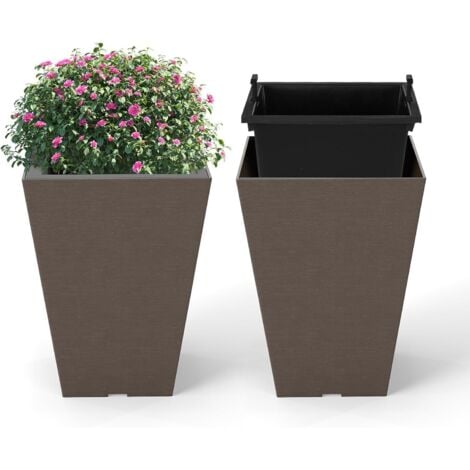 Pots à Arrosage Automatique De 6,5 Pouces Avec Trous De Drainage, 3 Pots De Fleurs En Plastique Pour Plantes D'intérieur | Leroy Merlin