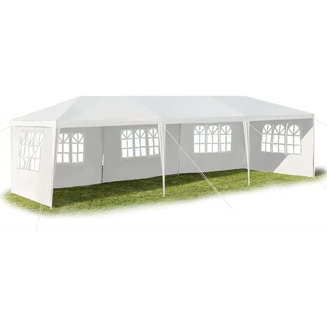 GOPLUS 3x9M /3x6M Tonnelle Tente de Jardin avec Fenetres,Tente de Reception Protection Contre Soleil et Pluie,Chapiteau Gazebo pour Evenement Biere Fete Camping (3X9M, 5 Bâches)