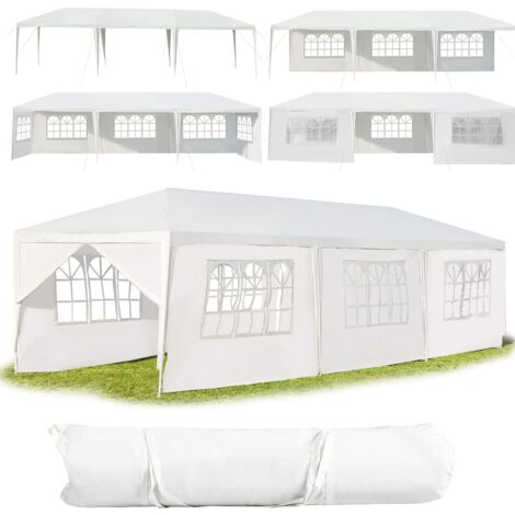 GOPLUS 3x9M Tendone per Feste/Gazebo Padiglione Impermeabille e Anti-UV con 8 Pannelli Laterali Staccabili, Borsa per Giardino, Matrimonio