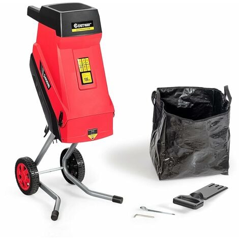 GOPLUS 45L Broyeur V��g��taux et Branches, Broyeur ��lectrique silencieux 2400W, Largeur de Coupe 45mm avec Lame de Haute Qualit�� et Bac de Collecte pour Jardin et Terres Agricoles