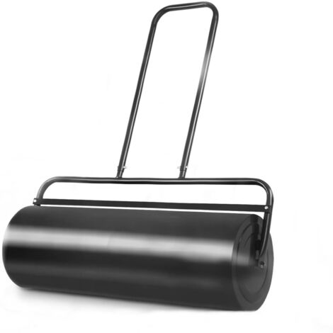 GOPLUS 48L Rullo per Erba Riempibile, Rullo Manuale da Giardino con Diametro di 30 cm, Rullo per Prato in Metallo, Riempibile con Acqua/Sabbia, Verde (Nero)