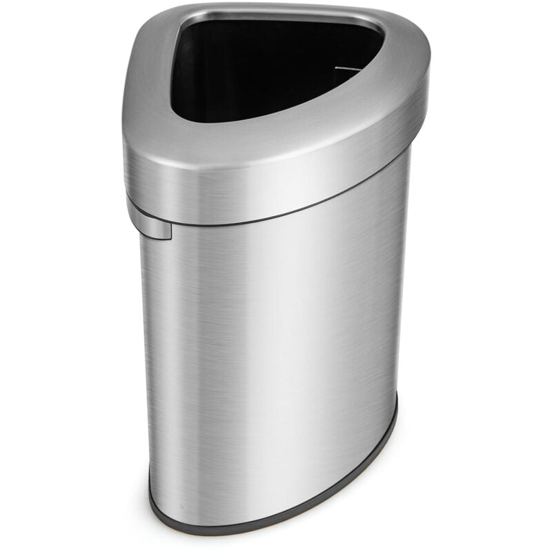 Goplus - 60 l Poubelle d'Angle en Métal Inoxydable, Poubelle Salle de Bains avec Couvercle Amovible, Poignée Latérale, Fond Antidérapant,Murale Peu
