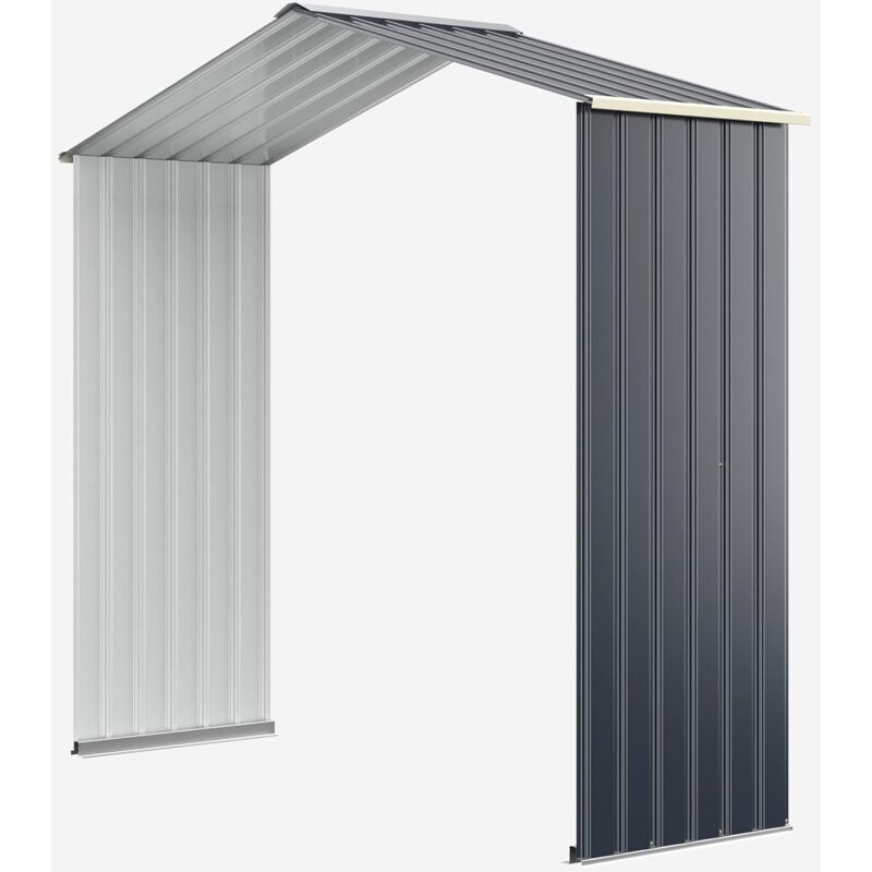 Expansion pour Abri de Jardin Modèle A(213 x 127 x 195CM), Dia. 213 x 64 x 195 cm, Jusqu'à deux extensions,Gris - Goplus
