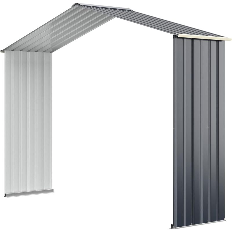 Expansion pour Abri de Jardin Modèle B(277 x 191 x 202 cm), Dia. 277 x 64 x 202 cm, Jusqu'à deux extensions,Gris - Goplus