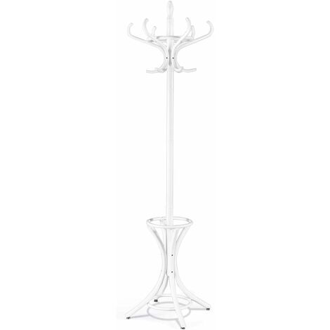 GOPLUS Appendiabiti da Terra in Legno, Appendiabiti Ingresso 184x51x51 cm (Bianco)