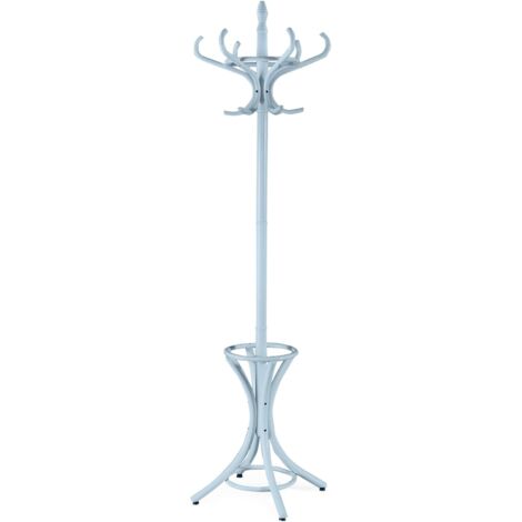 GOPLUS Appendiabiti da Terra in Legno, Appendiabiti Ingresso 184x51x51 cm (Grigio)