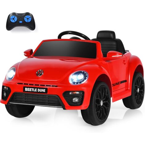 GOPLUS Auto Elettrica a 12 V per Bambini, con Telecomando, Veicolo Elettrico con LED/Bluetooth/USB, 3-5 KM/H, 3-8 Anni (Rosso)