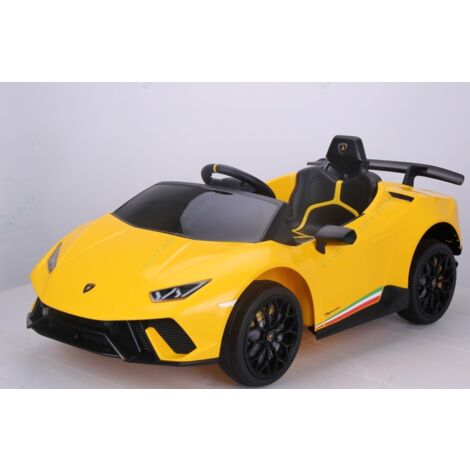 GOPLUS Auto Elettrica per Bambini 12V, Auto Cavalcabile, 3 Velocità, Suono del Motore, Telecomando, Avvio Morbido, Musica, Clacson, USB, Cintura di Sicurezza, Regalo per Bambini 3+ Anni (Giallo)