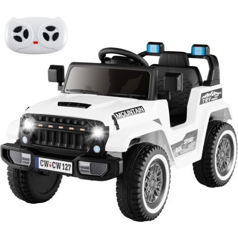 GOPLUS Auto Elettrica per Bambini 12V, Veicolo Alimentato a Batteria con Luci, 3 Velocità e Controllo Remoto 2,4G, Modalità Musicale e Connessione Wireless, Regalo per Bambini 3+ Anni (Bianco)