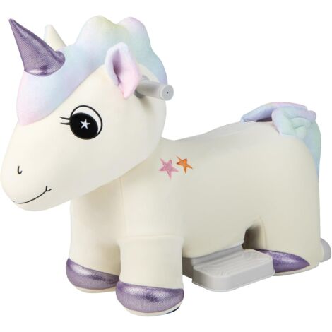 GOPLUS Auto Elettrica per Bambini, Giocattolo Cavalcabile per Bambini, con Rivestimento Rimovibile, Manubrio Antiscivolo, Pedali e Musica, per Bambini 3+ Anni, Capacità 25 kg (Unicorno)
