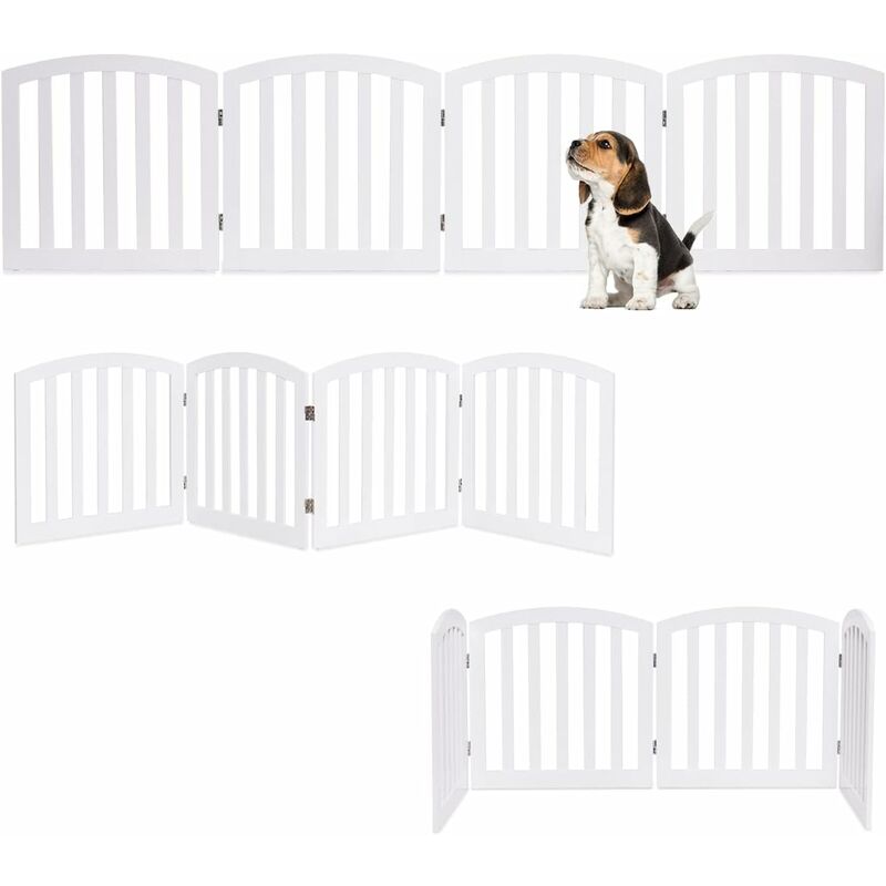 Barriere de Securite pour Animaux Domestiques avec 2/3/4 Panneaux en Haut Arque, Tenir Librement, Barriere Modulable Pliable, 61,5 x 61 x 1,5 cm par